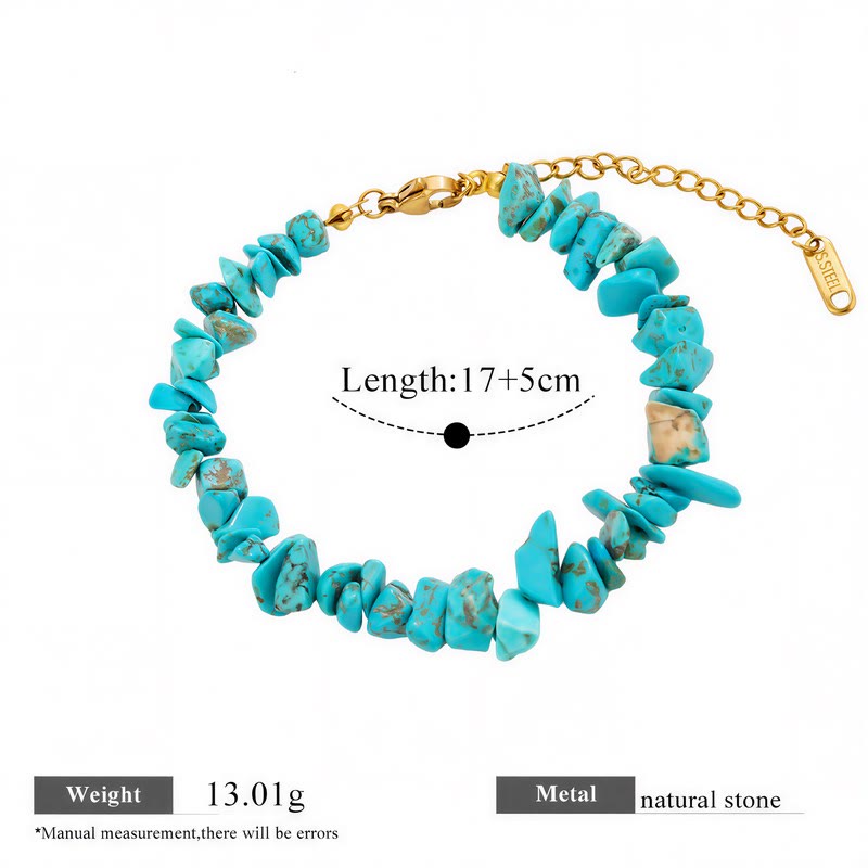 FREE Today: Balance Positive Energy White Turquoise Amazonite Amethyst Green Aventurine Aquamarine Crushed Bead Bracelet - Turquoise - image 26