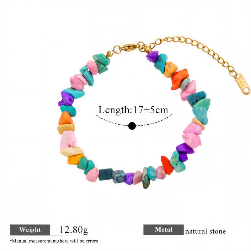 FREE Today: Balance Positive Energy White Turquoise Amazonite Amethyst Green Aventurine Aquamarine Crushed Bead Bracelet - Rainbow Stone - image 32