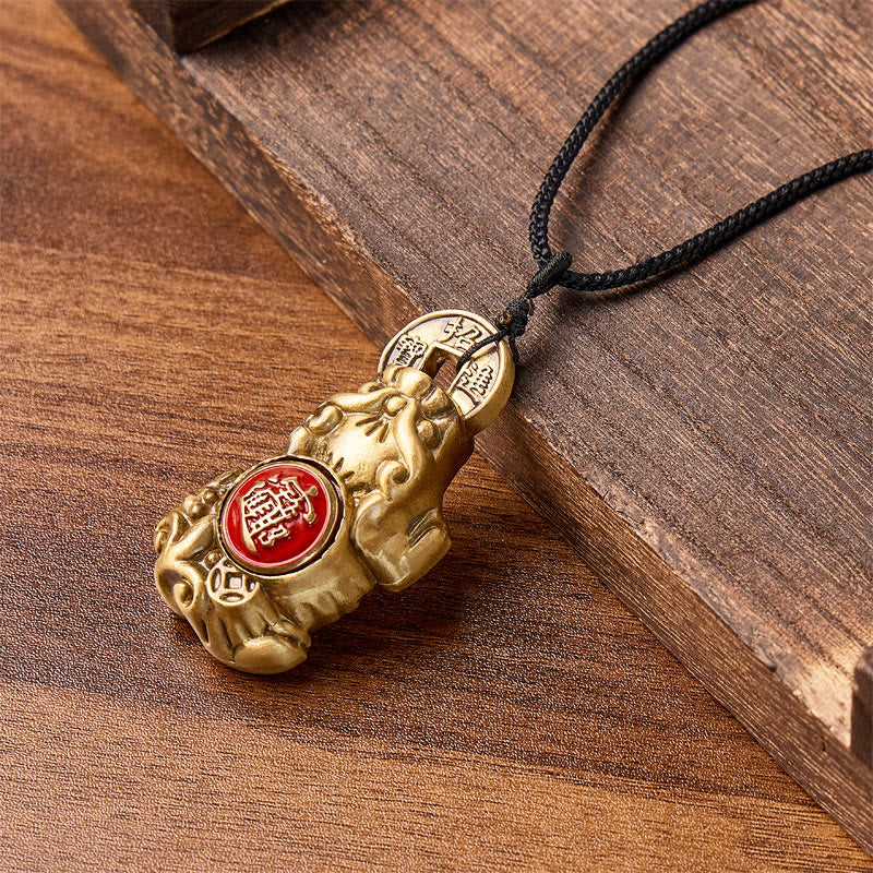 FuAttract Wealth Protection & Prosperity Brass Pixiu Rotating Pendant Necklace - image 4