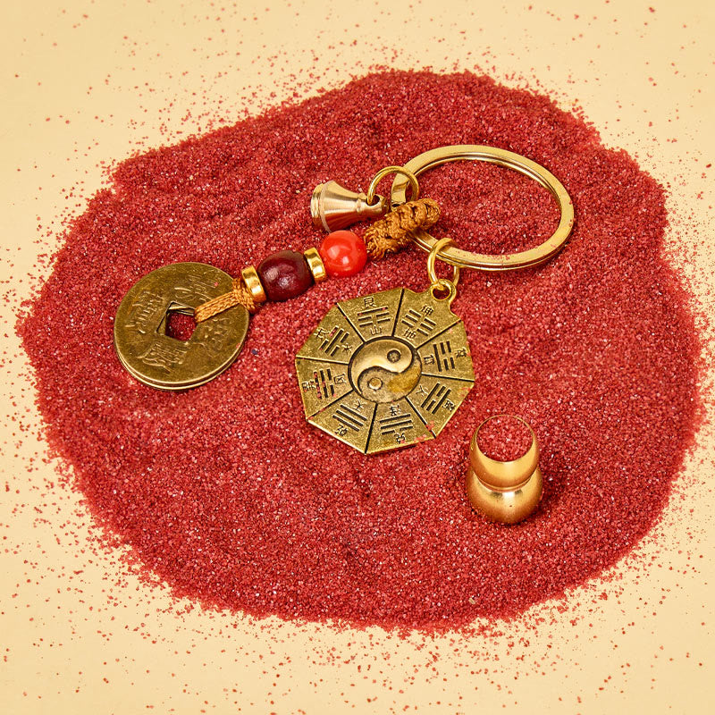 FuAttract Protection Luck & Harmony Brass Chinese Zodiac Calabash Keychain - image 3