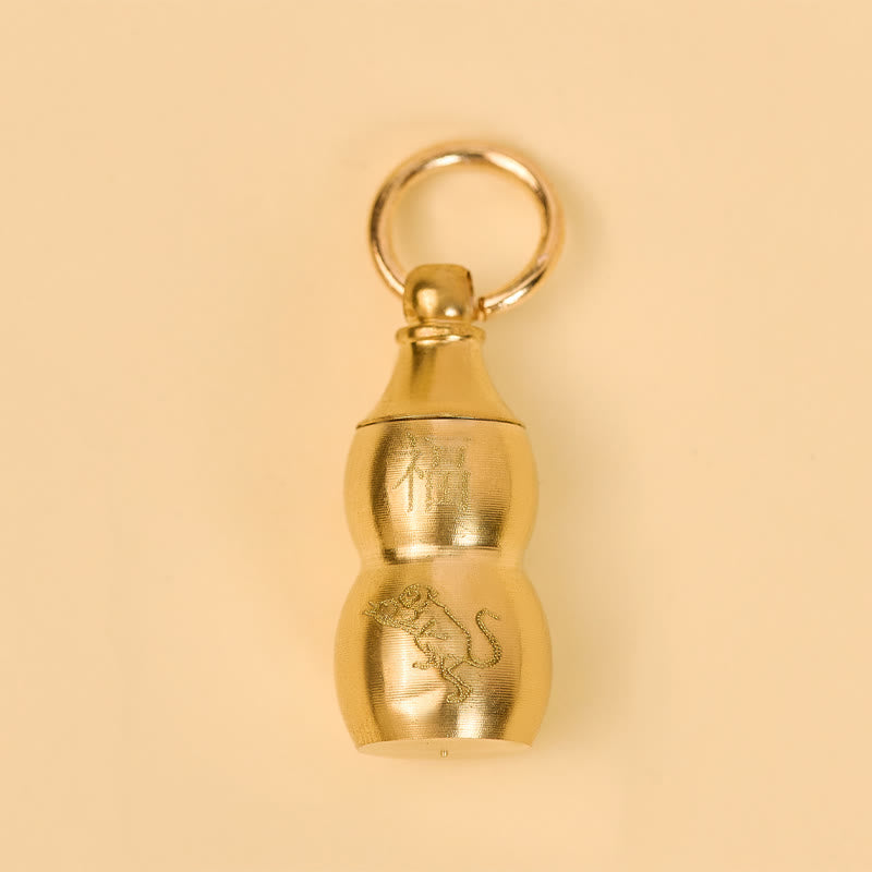 FuAttract Wealth Protection & Prosperity Brass Dragon Pixiu Chinese Zodiac Calabash Keychain - image 17