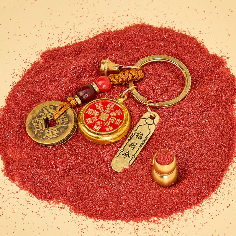 FuAttract Protection & Peace Brass Shan Gui Spinning Five Emperor Coins Calabash Keychain - image 7