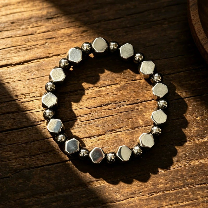 FuAttract Protection Strength & Grounding Energy Black Hematite Faceted Bead Bracelet - image 4