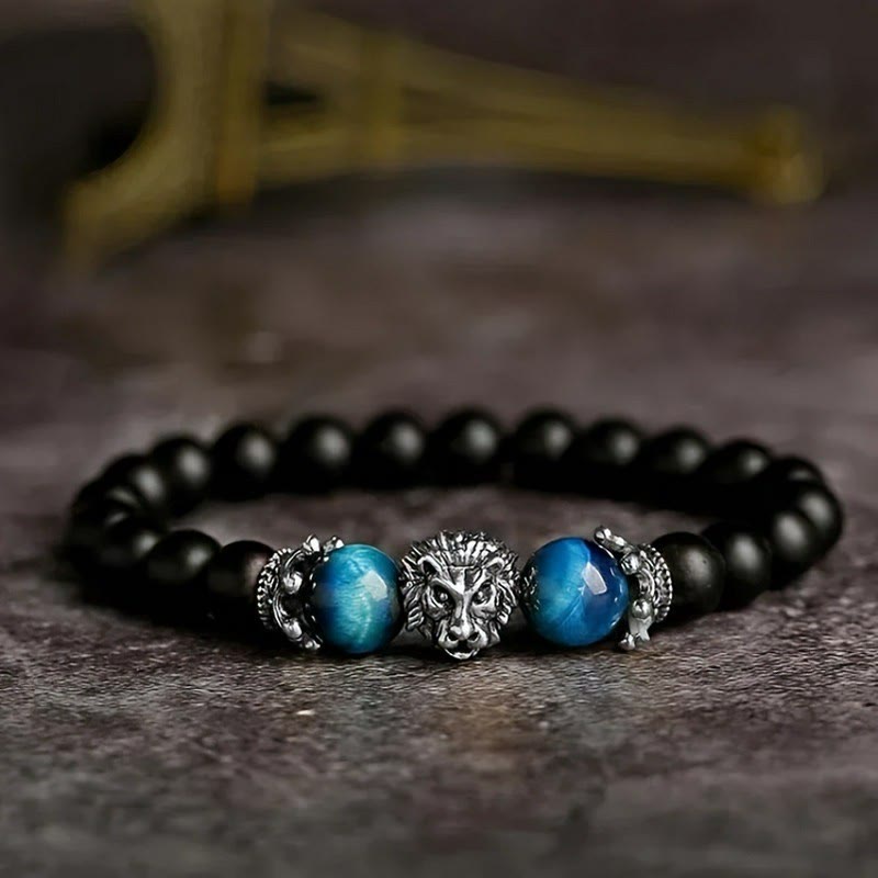 FuAttract Confidence Strength & Leadership Tiger Eye Crown Lion Bracelet - image 2