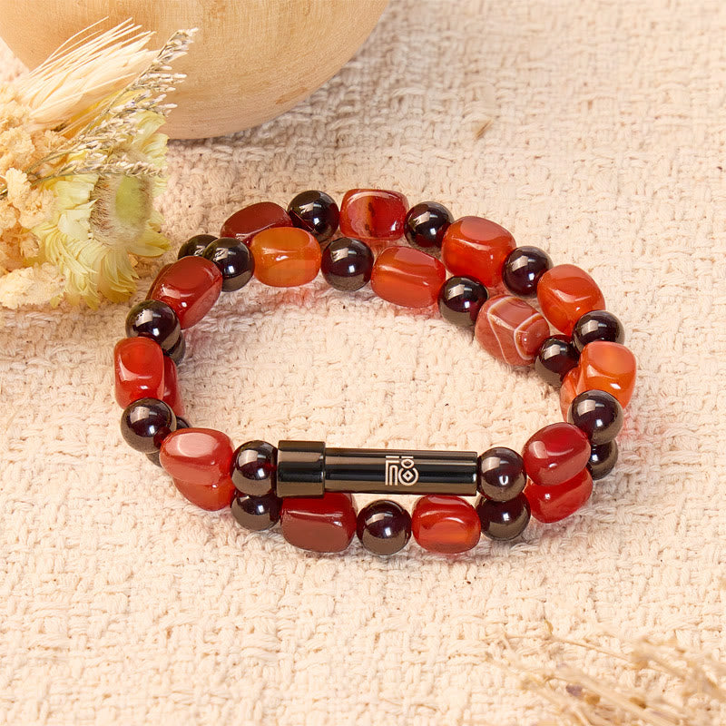 FuAttract Wishbeads Love Energy & Vitality – Garnet & Red Agate Intention Bracelet - 8mm - image 0