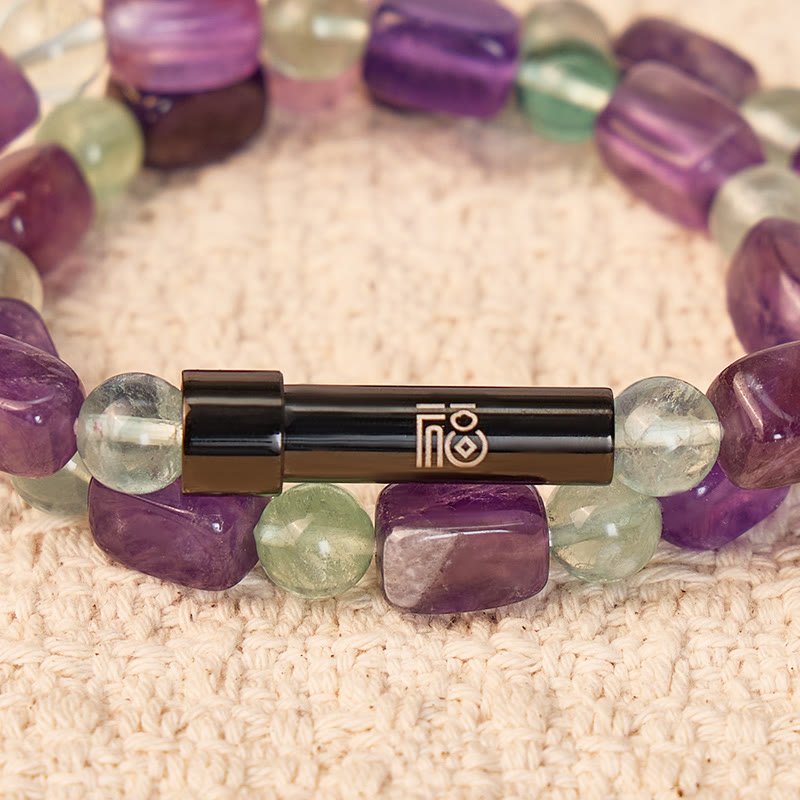 FuAttract Wishbeads Clarity & Spiritual Balance – Fluorite & Amethyst Intention Bracelet - image 4