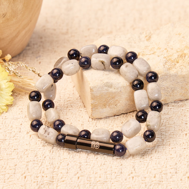 FuAttract Wishbeads Calm Energy & Confidence – Blue Sandstone & Labradorite Intention Bracelet - image 2