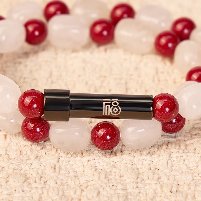 FuAttract Wishbeads Protection & Good Fortune – Cinnabar & White Jade Intention Bracelet - image 4