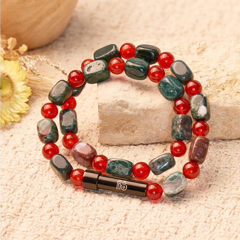 FuAttract Wishbeads Strength & Harmony – Red Agate & Indian Agate Intention Bracelet - image 2