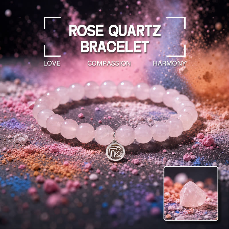 FuAttract Love Harmony & Emotional Healing Rose Quartz Fu Charm Bracelet - 19cm - image 0