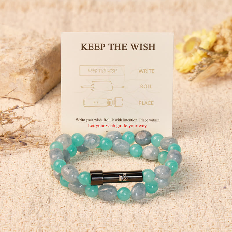 FuAttract Wishbeads Calm & Positive – Amazonite & Aquamarine Intention Bracelet - image 1