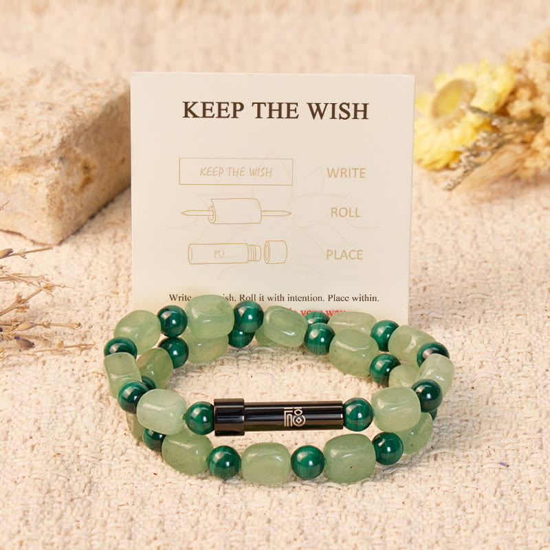 FuAttract Wishbeads Prosperity & Growth – Malachite & Green Aventurine Intention Bracelet - image 1