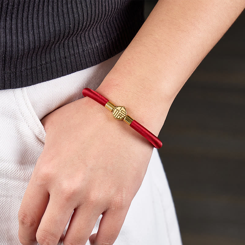 FuAttract Protection Good Fortune & Prosperity Cinnabar Burgundy Red Fu Bracelet - image 4