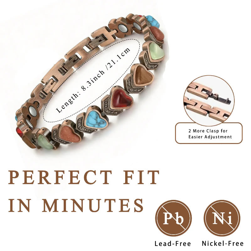 FREE Today: Love Confidence & Harmony Vintage Copper Brushed Heart Charm Bracelet - image 8
