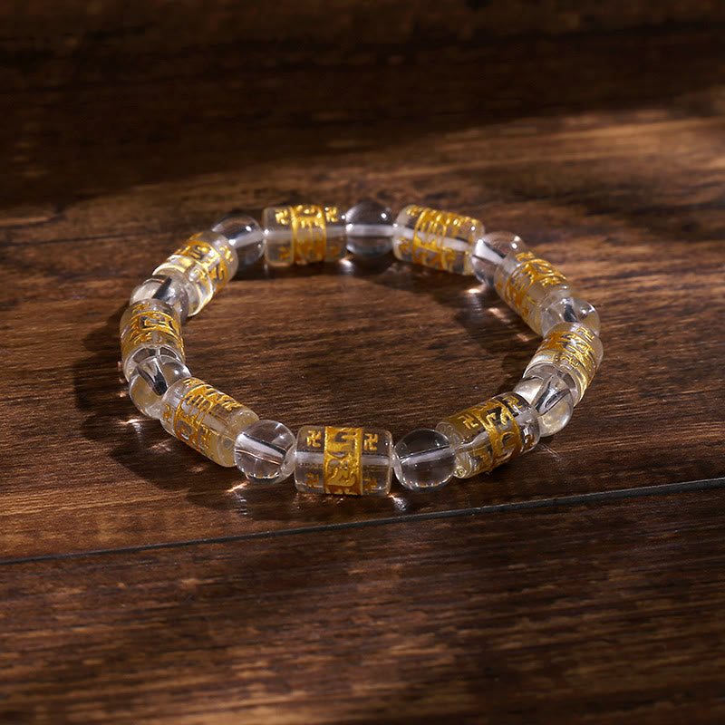 FuAttract Protection Luck & Prosperity Colorful Om Mani Mantra Fortune Money Glaze Bracelet - White - image 2