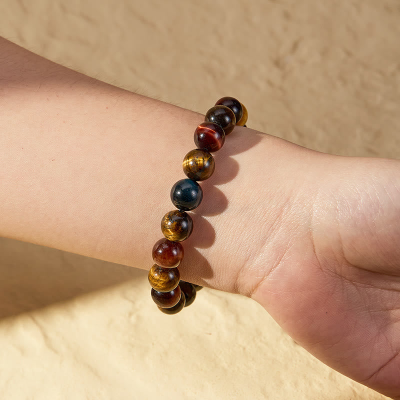 FuAttract Confidence Protection & Strength Tri-Color Tiger's Eye Simple Style Bracelet - image 4