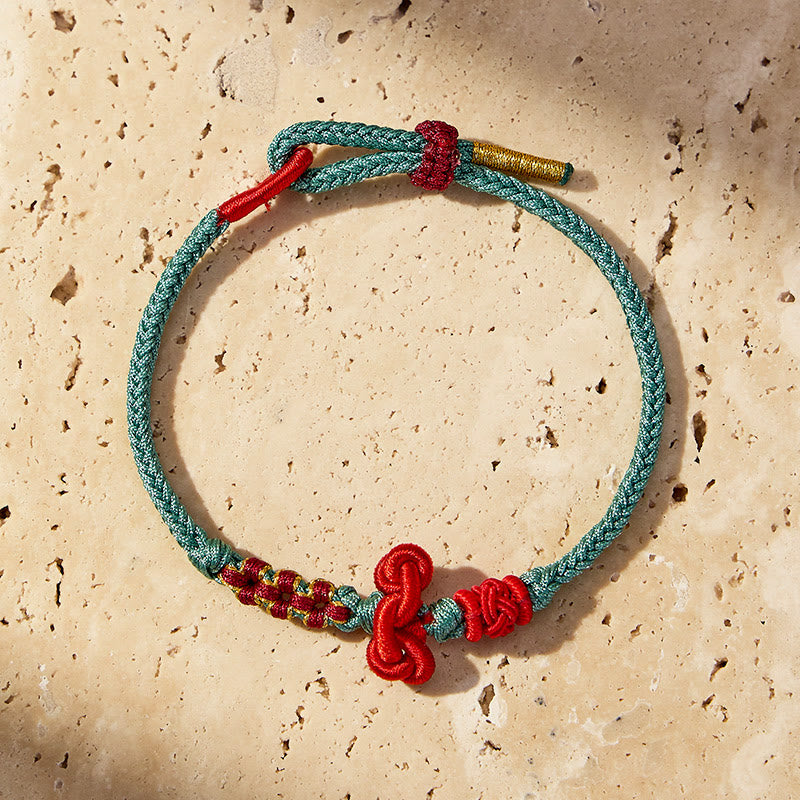 FuAttract Good Luck Wisdom & Success Wenchang Knot Handmade Red String Bracelet - image 1