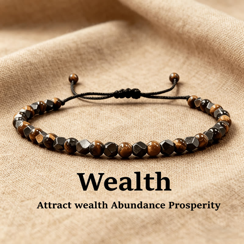 FREE Today: Protection Strength & Confidence Tiger's Eye Hematite Energy Braided Bracelet - 4mm - image 0
