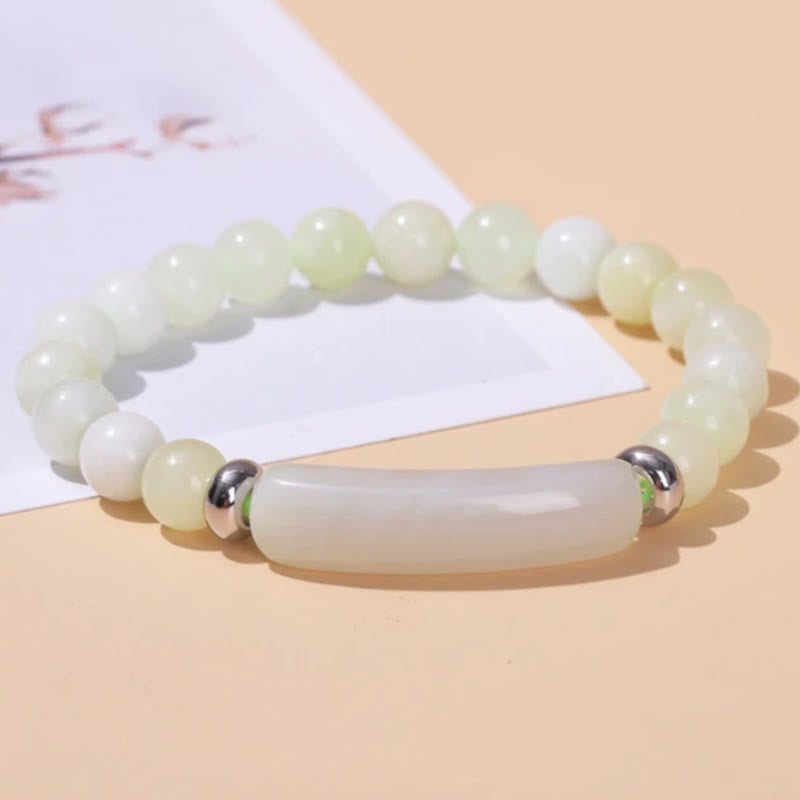 FuAttract Balance Protection & Harmony Natural Stone Irregular Pattern Bridge Charm Bracelet - Serpentine Jade - image 25