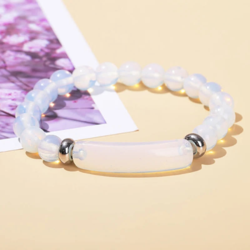 FuAttract Balance Protection & Harmony Natural Stone Irregular Pattern Bridge Charm Bracelet - Opal - image 10