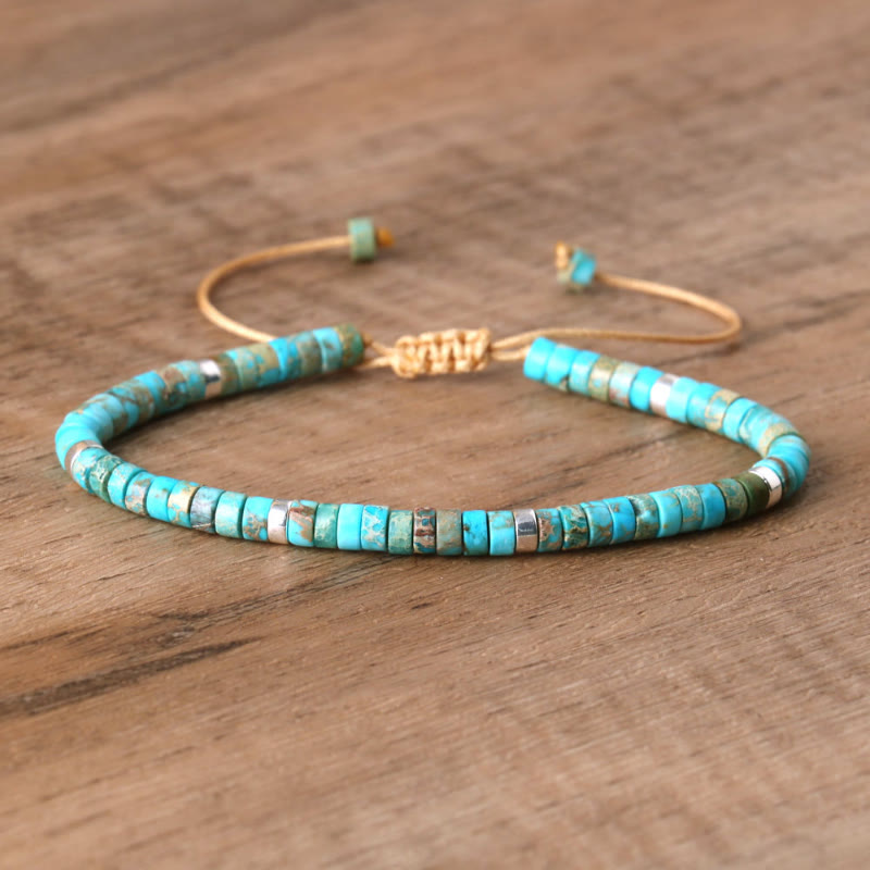 FuAttract Balance Protection & Positive Energy Blue Imperial Stone Tiger's Eye Amazonite Natural Stone Braided Bracelet - Blue Imperial Stone - image 1