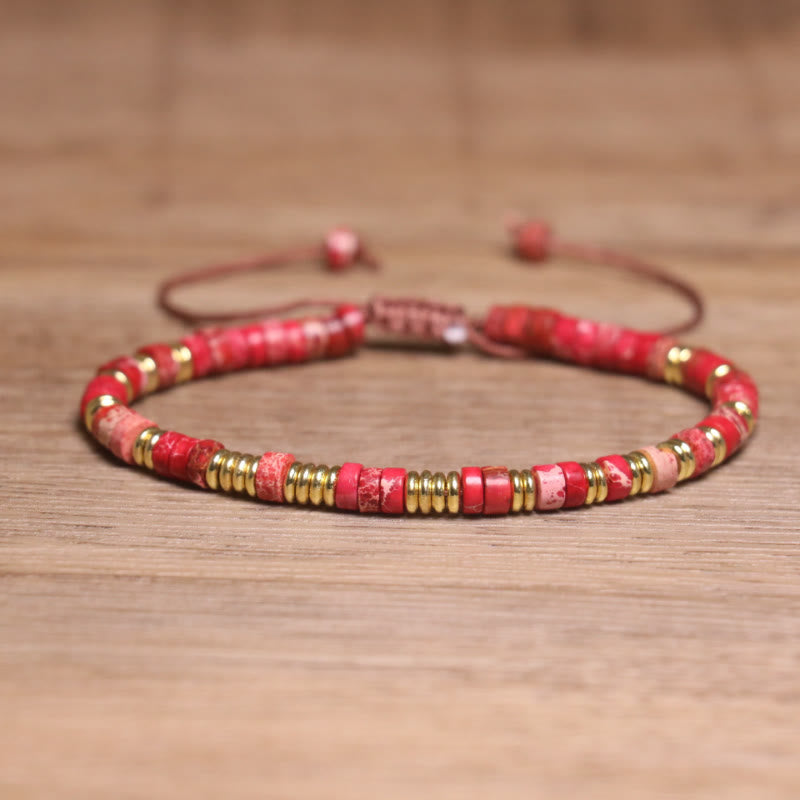 FuAttract Balance Protection & Positive Energy Blue Imperial Stone Tiger's Eye Amazonite Natural Stone Braided Bracelet - Red Imperial Stone 2 - image 5