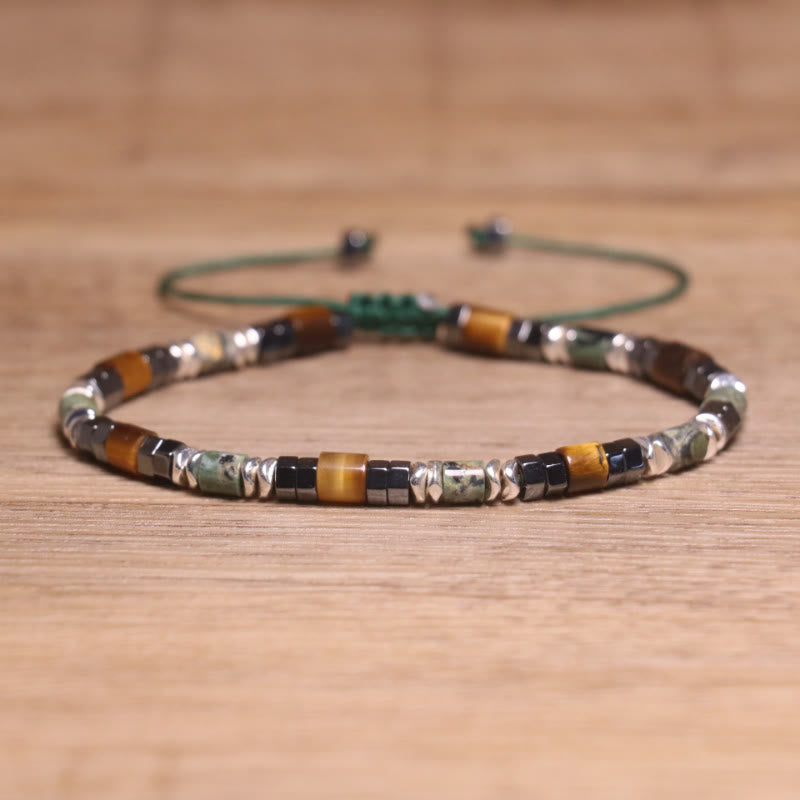 FuAttract Balance Protection & Positive Energy Blue Imperial Stone Tiger's Eye Amazonite Natural Stone Braided Bracelet - Tiger's Eye+Kambaba Jasper - image 24