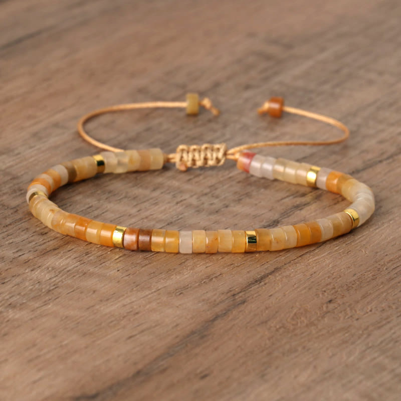 FuAttract Balance Protection & Positive Energy Blue Imperial Stone Tiger's Eye Amazonite Natural Stone Braided Bracelet - Yellow Aventurine - image 28