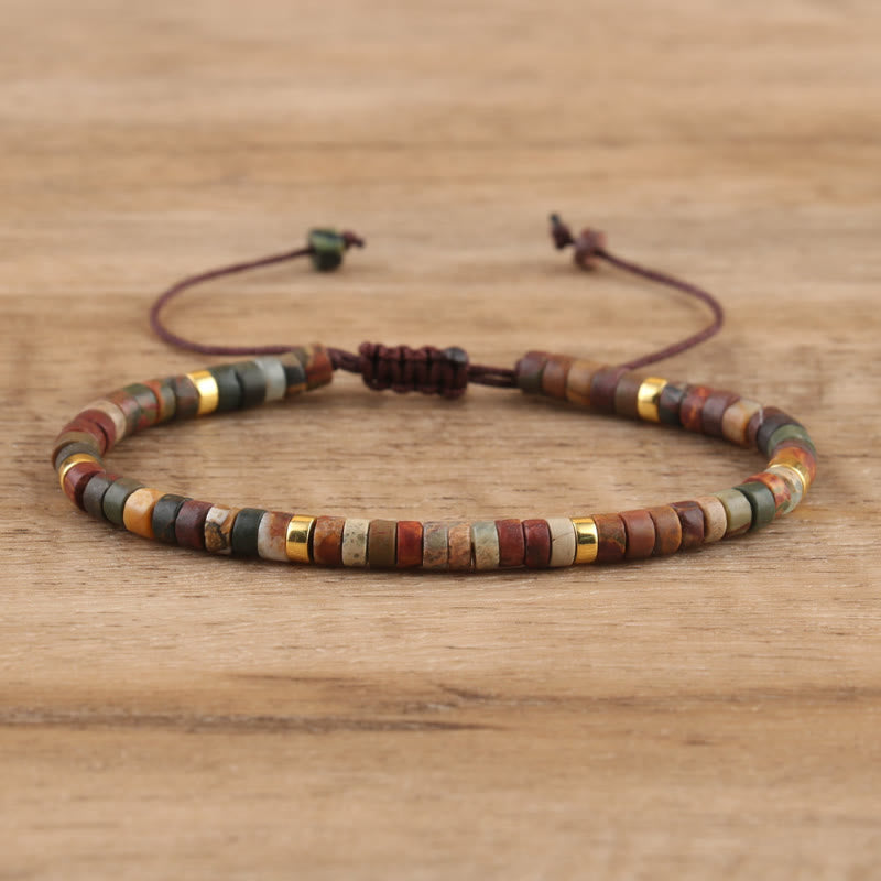 FuAttract Balance Protection & Positive Energy Blue Imperial Stone Tiger's Eye Amazonite Natural Stone Braided Bracelet - Red Leaf Turquoise - image 30