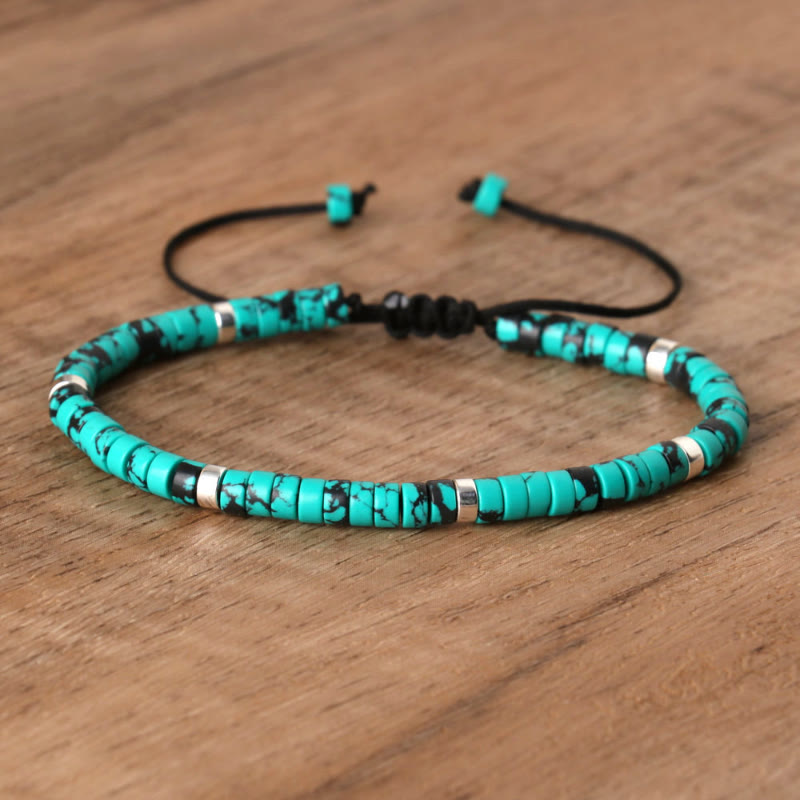 FuAttract Balance Protection & Positive Energy Blue Imperial Stone Tiger's Eye Amazonite Natural Stone Braided Bracelet - Black Line Turquoise - image 32