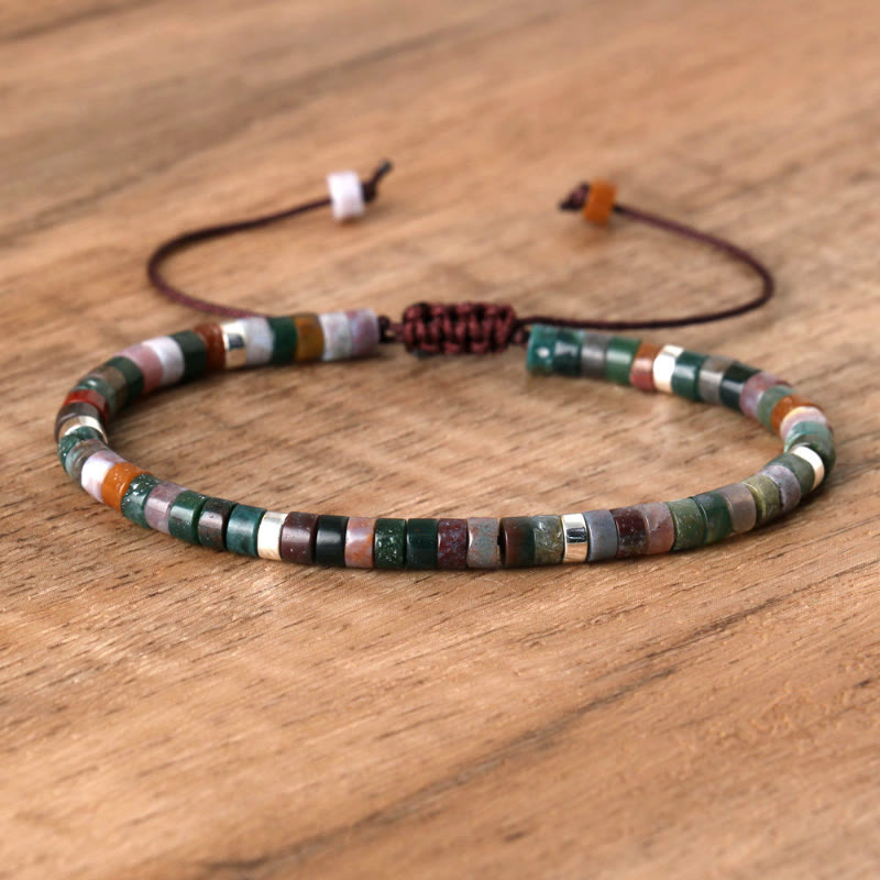 FuAttract Balance Protection & Positive Energy Blue Imperial Stone Tiger's Eye Amazonite Natural Stone Braided Bracelet - Indian Agate - image 43