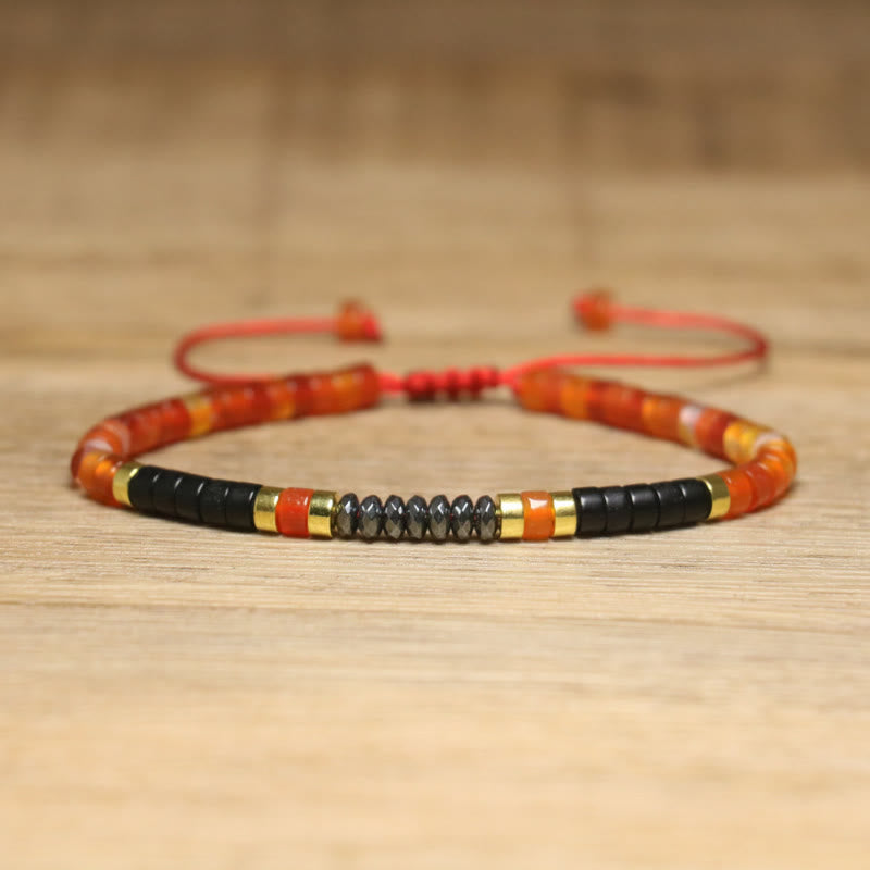 FuAttract Balance Protection & Positive Energy Blue Imperial Stone Tiger's Eye Amazonite Natural Stone Braided Bracelet - Red Agate+Matte Black Onyx - image 48