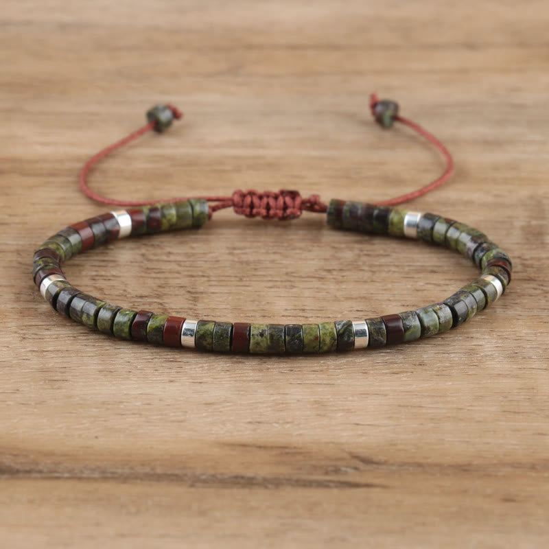 FuAttract Balance Protection & Positive Energy Blue Imperial Stone Tiger's Eye Amazonite Natural Stone Braided Bracelet - Dragon Blood Stone - image 81