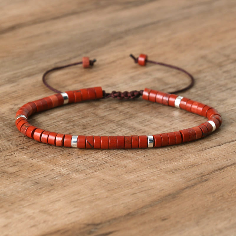 FuAttract Balance Protection & Positive Energy Blue Imperial Stone Tiger's Eye Amazonite Natural Stone Braided Bracelet - Red Stone - image 91