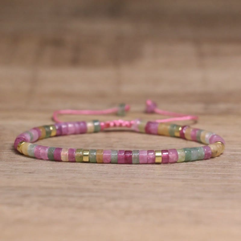 FuAttract Balance Protection & Positive Energy Blue Imperial Stone Tiger's Eye Amazonite Natural Stone Braided Bracelet - Rainbow Tourmaline - image 98