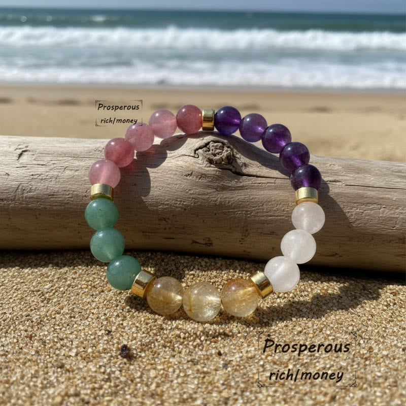 FuAttract Luck Prosperity & Harmony Five Color Crystal Fortune Wealth Bracelet - image 2