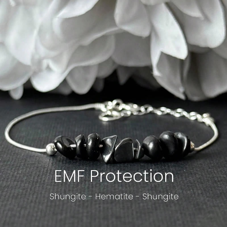 FuAttract Love Harmony & Emotional Balance Strawberry Quartz Lepidolite Moonstone Chips Alloy Bracelet - Silver-Hematite - image 8