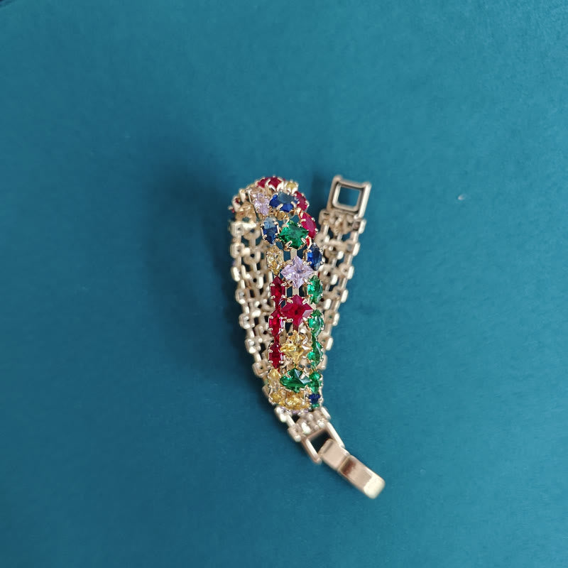 FuAttract Elegance Confidence & Beauty Colorful Zircon Copper Fashion Chain Bracelet - image 4