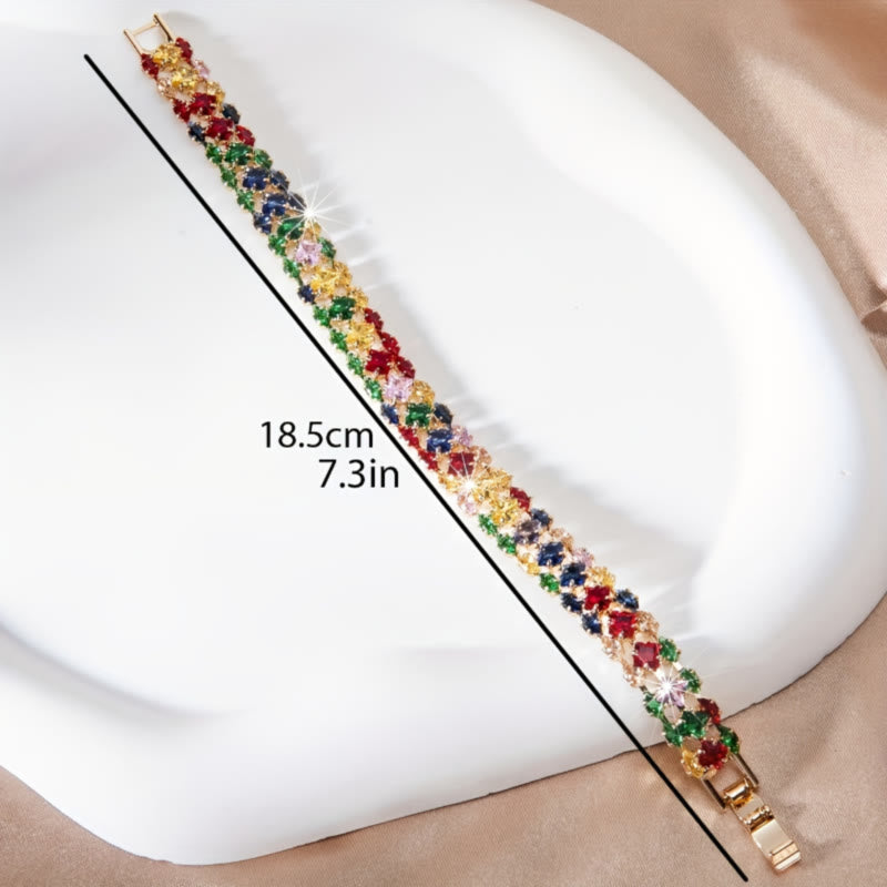 FuAttract Elegance Confidence & Beauty Colorful Zircon Copper Fashion Chain Bracelet - image 5
