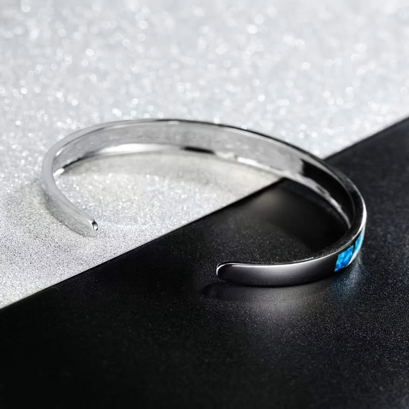 FuAttract Freedom Harmony & Balance Blue Opal Square Hawaiian Open Copper Bracelet - image 4