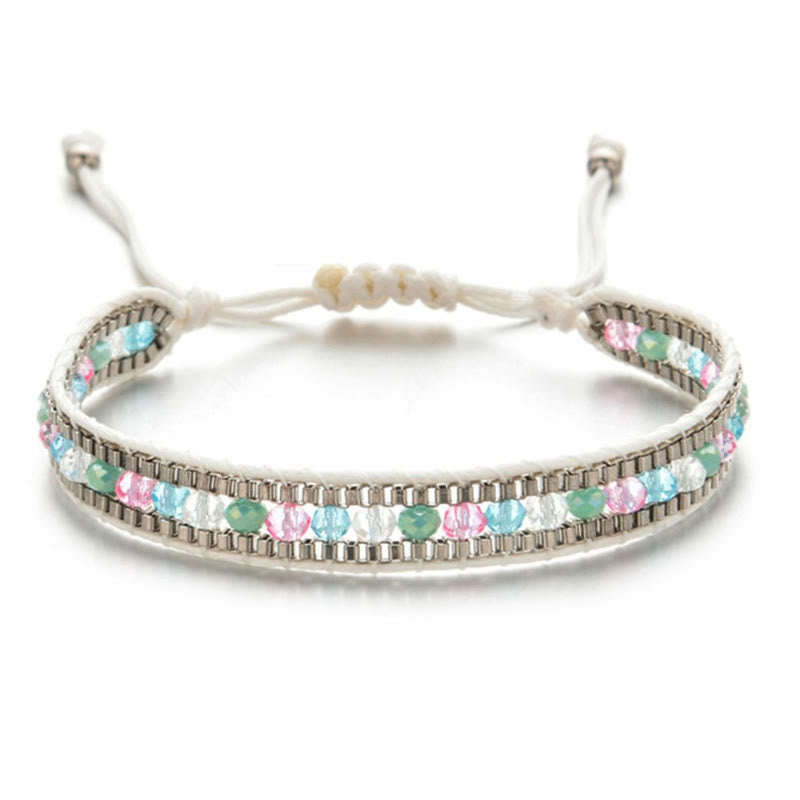 FuAttract Harmony Balance & Emotional Energy Colorful Crystal Woven Friendship Bracelet - White - image 10