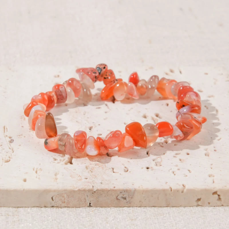 FuAttract Healing Luck & Harmony Natural Crystal & Agate Colorful Irregular Beaded Bracelet - South Red Agate Chips - image 17