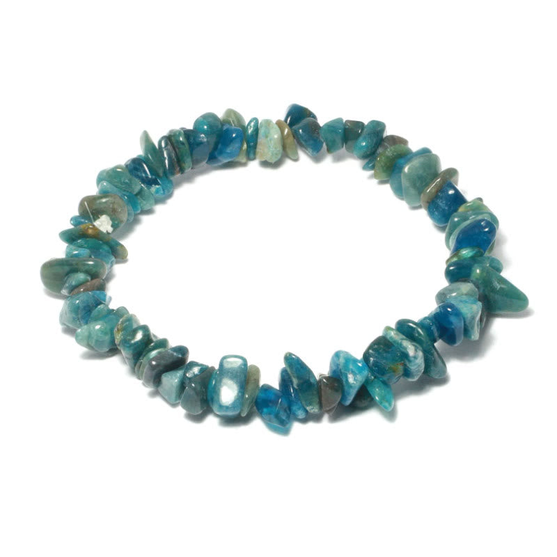 FuAttract Healing Luck & Harmony Natural Crystal & Agate Colorful Irregular Beaded Bracelet - Apatite Chips - image 43