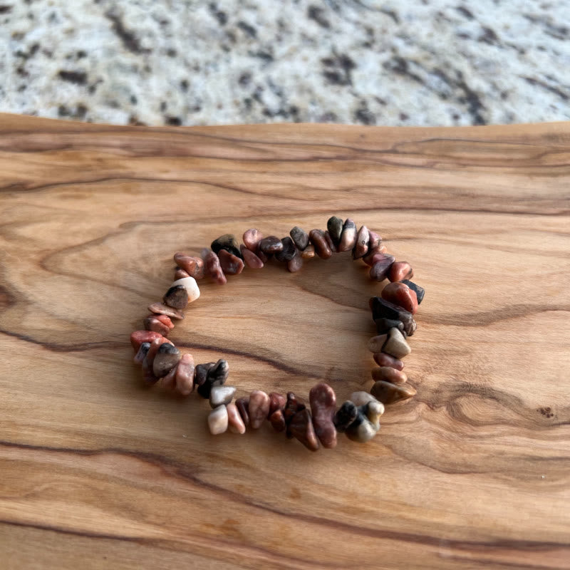 FuAttract Healing Luck & Harmony Natural Crystal & Agate Colorful Irregular Beaded Bracelet - Rhodonite Chips - image 32