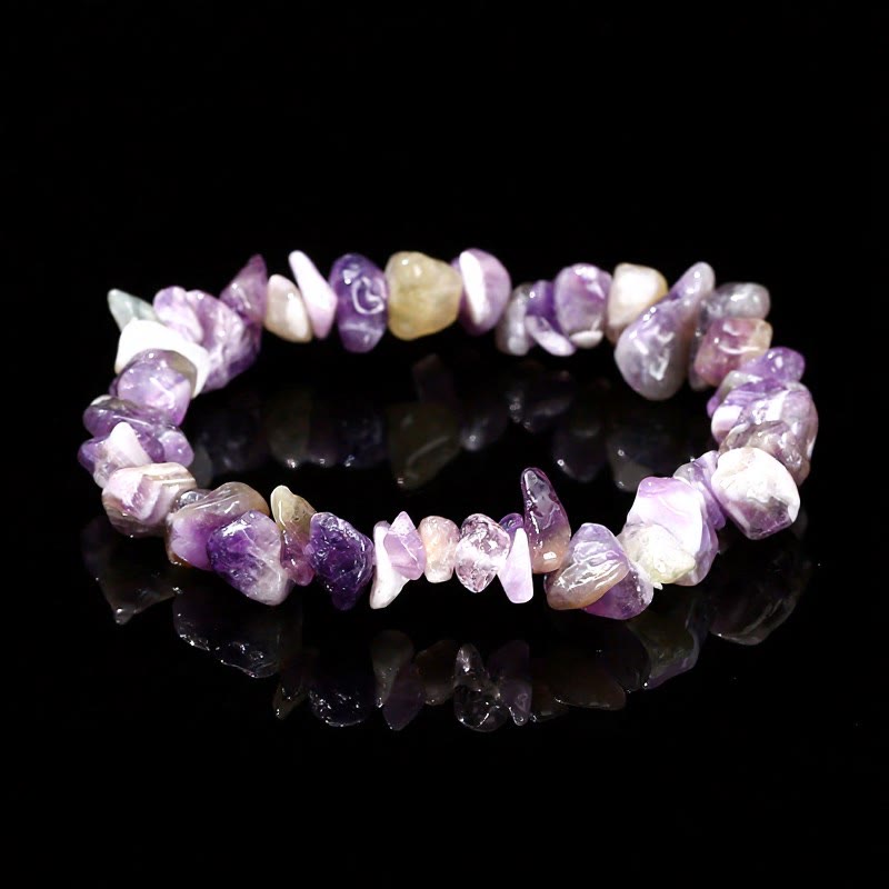 FuAttract Healing Luck & Harmony Natural Crystal & Agate Colorful Irregular Beaded Bracelet - Amethyst Chips 2 - image 45