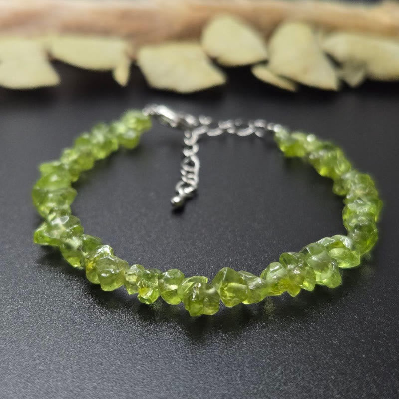 FuAttract Healing Luck & Harmony Natural Crystal & Agate Colorful Irregular Beaded Bracelet - Peridot Chips+Silver Alloy - image 56