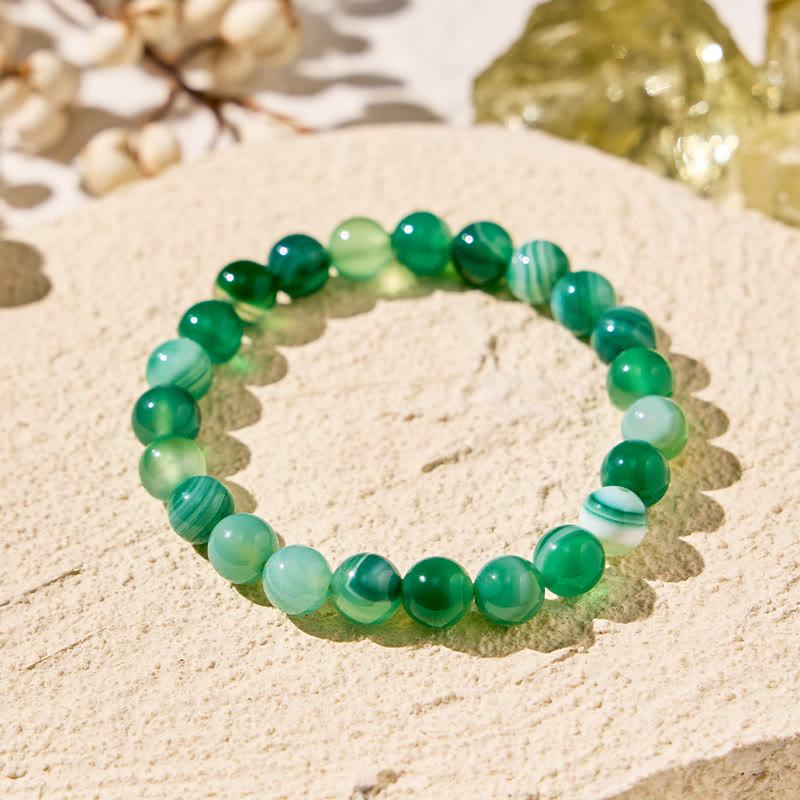 FuAttract Harmony Balance & Positive Vibes Natural Multi Material Stone Fashion Versatile Bracelet - Green Banded Agate - image 17