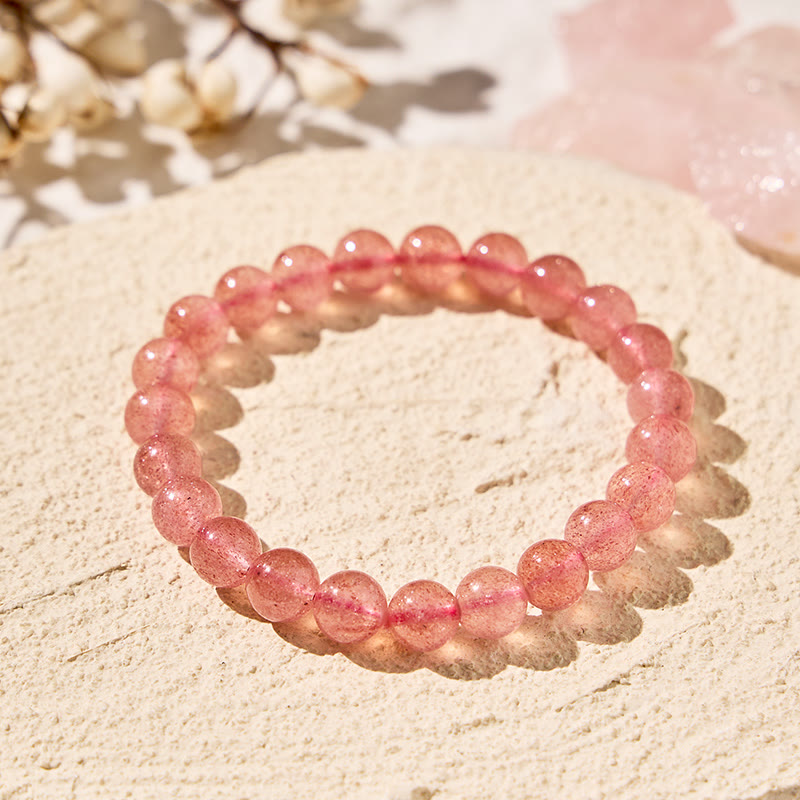 FuAttract Harmony Balance & Positive Vibes Natural Multi Material Stone Fashion Versatile Bracelet - Strawberry Quartz - image 36