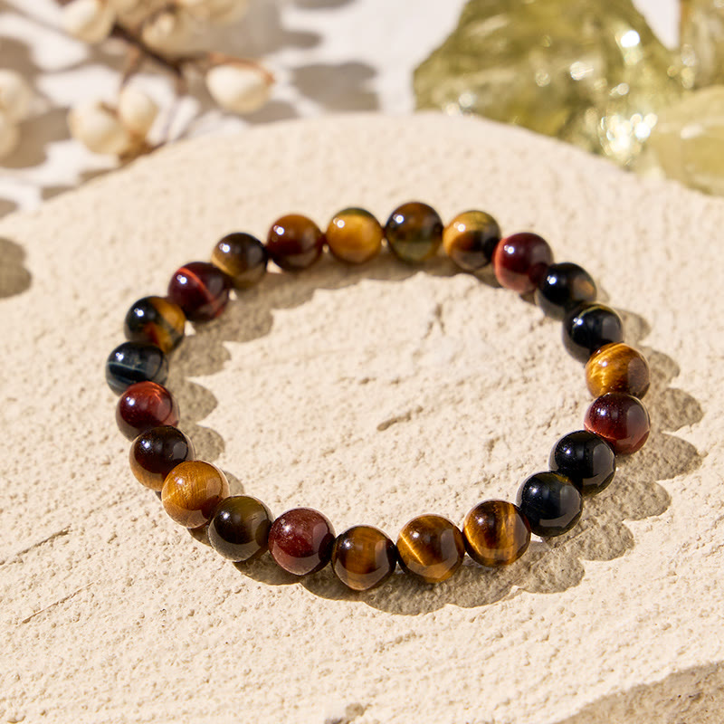 FuAttract Harmony Balance & Positive Vibes Natural Multi Material Stone Fashion Versatile Bracelet - Tri-Color Tiger's Eye - image 49