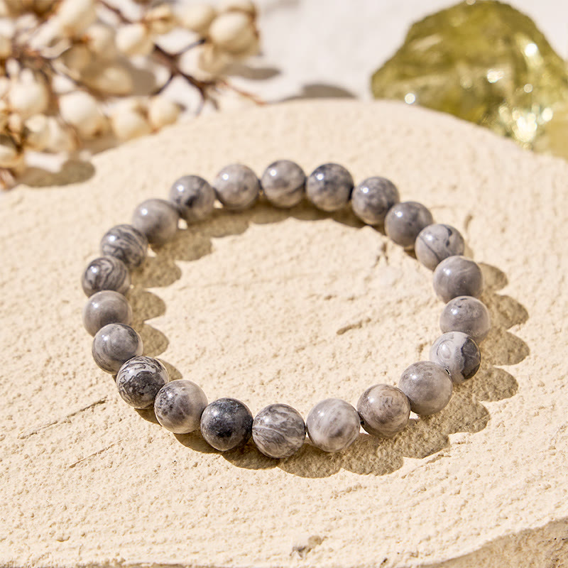 FuAttract Harmony Balance & Positive Vibes Natural Multi Material Stone Fashion Versatile Bracelet - Grey Jasper - image 62